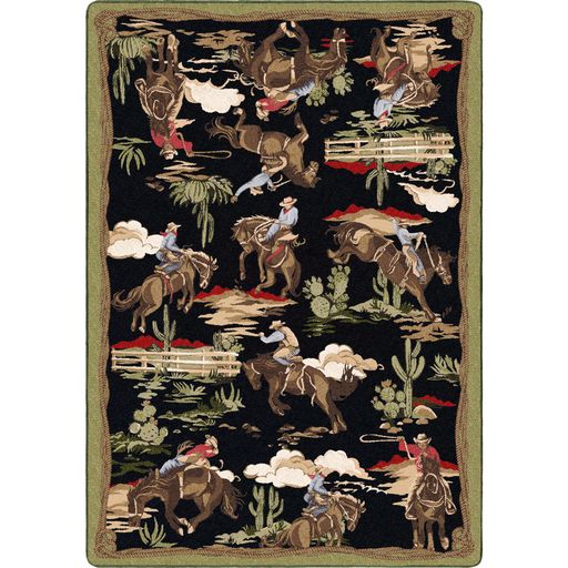 Retro Cowboy Black & Green Cowboy Textiles Co
